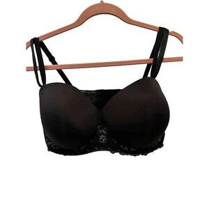 Parisa Women's Black‎ Underwired Hook & Eye Padded T-Shirt Bra Size 38DDD